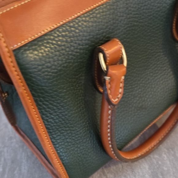 Dooney & Bourke Green and Brown Satchel Vintage Clean Inside Very Good Condition - Picture 8 of 12